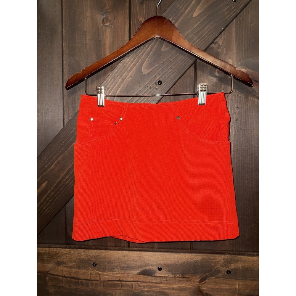 Urban Outfitters Size XS Ashley Pelmit Fitted Mini Skirt Red Orange